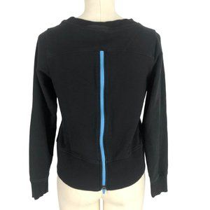 Puma Black Open Back Sweatshirt Women's Size Small Zipper Back Crewneck SAMPLE